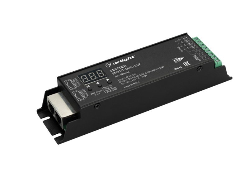 Декодер SMART-DMX-SUF (12-36V, 4x8A, RJ45) купить оптом в Москве 