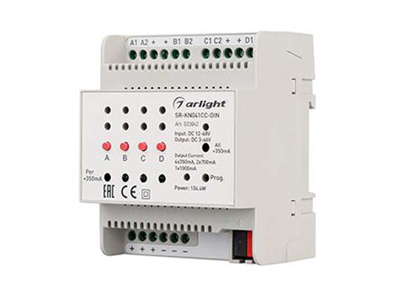 Купить Контроллер тока SR-KN041CC-DIN (12-48V, 4x350/700mA) 