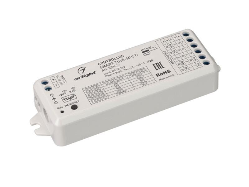 Купить Контроллер SMART-TUYA-MULTI (12-24V, 5x3A, RGB-MIX, 2.4G) 