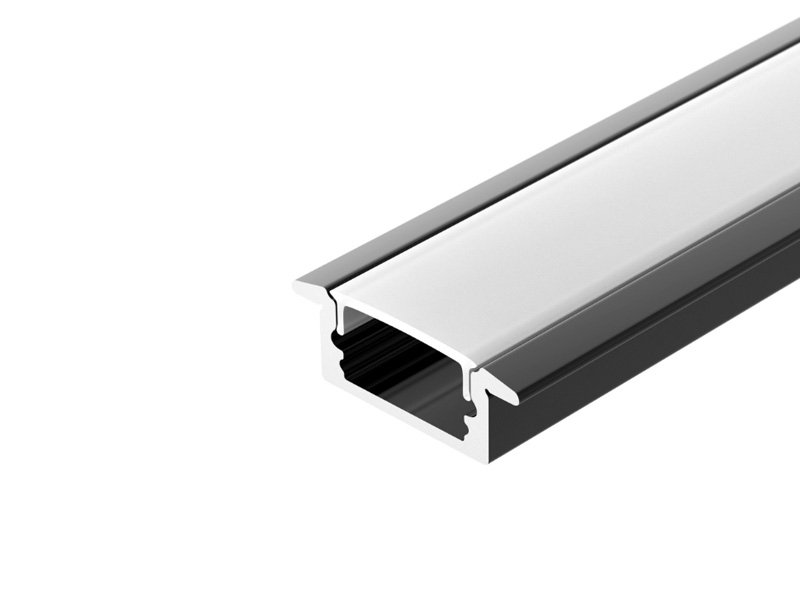 Профиль LINE-2308-F-2000 ANOD BLACK купить оптом в Москве 