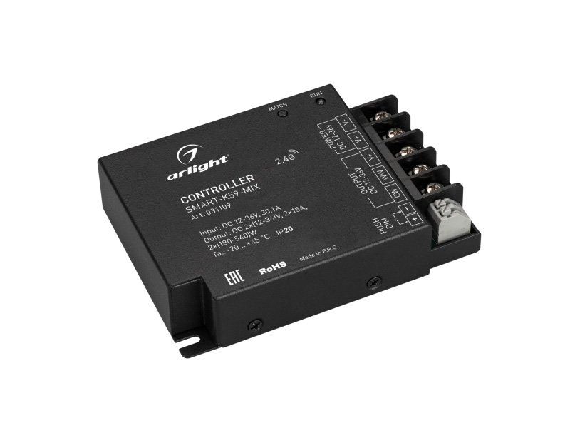Купить Контроллер SMART-K59-MIX (12-36V, 2x15A, 2.4G) 