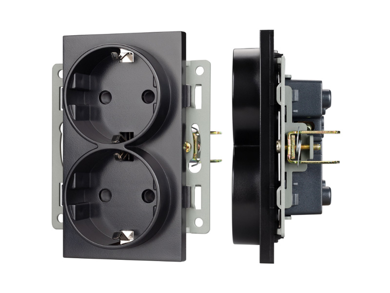 Купить Механизм электрической розетки SCT-MEUD-PL-BK (250V, 16A) 