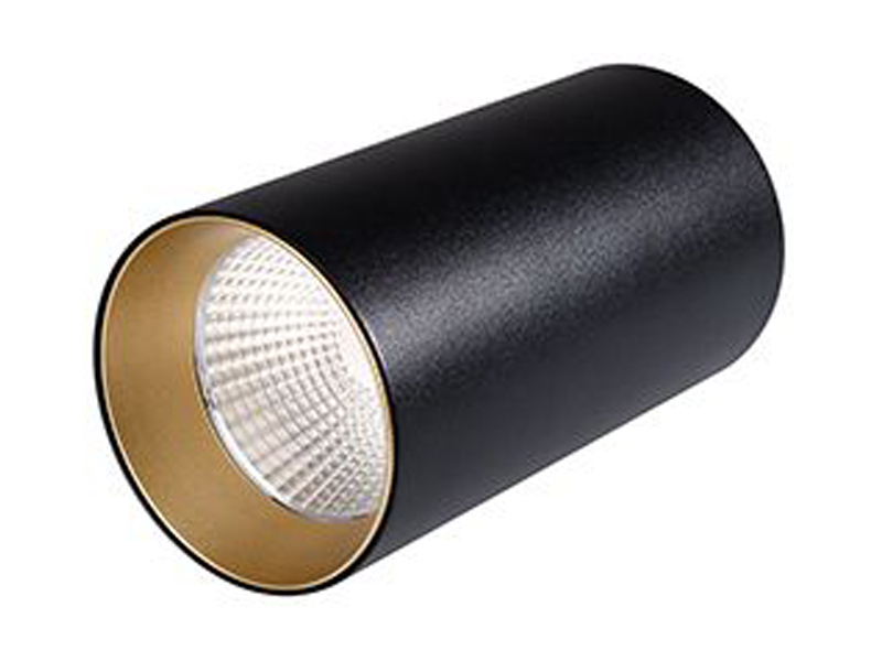 Купить светильник накладной sp-polo-r85-1-15w 40deg (black, gold ring)