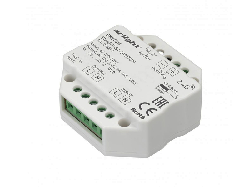 Контроллер-выключатель SMART-S1-SWITCH (230V, 3A, 2.4G) купить оптом в Москве 