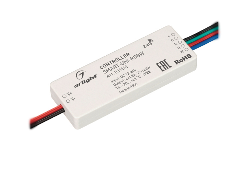 Купить Контроллер SMART-UNI-RGBW (12-24V, 4x1.5A, 2.4G) 