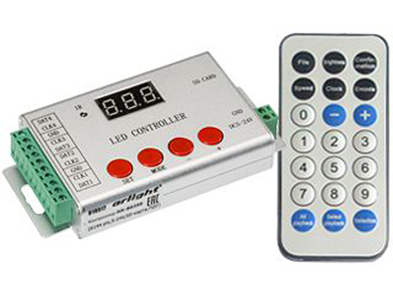 Купить Контроллер HX-802SE-2 (6144 pix, 5-24V, SD-карта, ПДУ) 