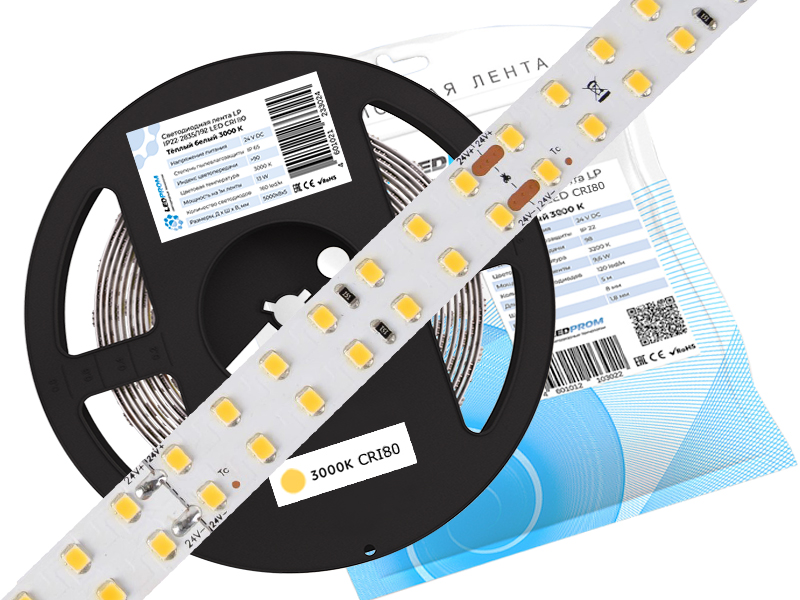 Купить Светодиодная лента LP IP22 2835/192 LED CRI 80 