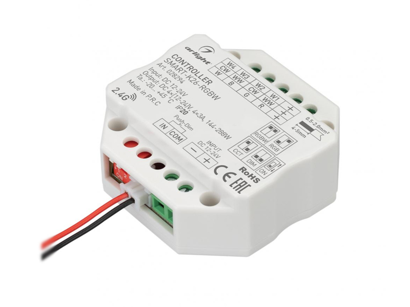 Контроллер SMART-K26-RGBW (12-24V, 4x3A, 2.4G) купить оптом в Москве 