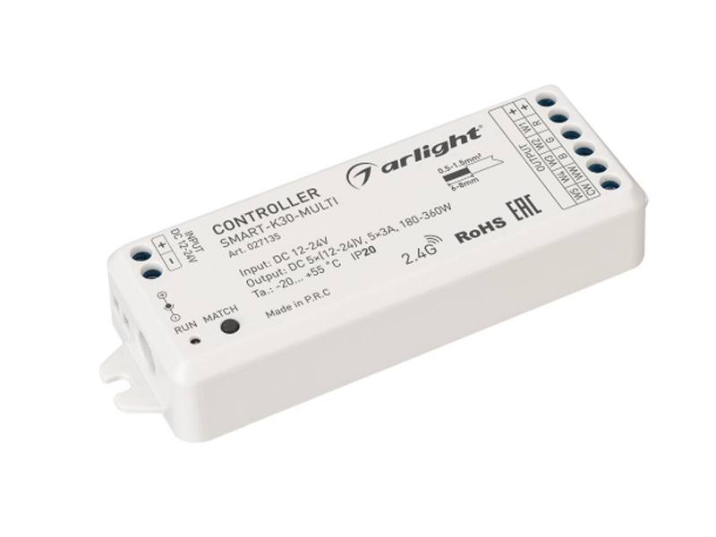 Купить Контроллер SMART-K30-MULTI (12-24V, 5x3A, RGB-MIX) 