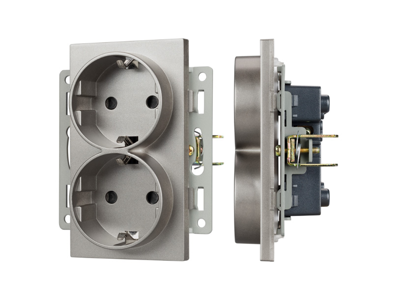 Купить Механизм электрической розетки SCT-MEUD-PL-GR (250V, 16A) 