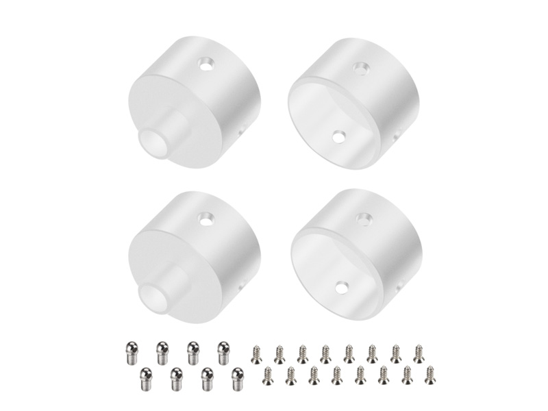 Заглушка WPH-FLEX-D22-360deg WHITE ALU с отверстием купить оптом в Москве 