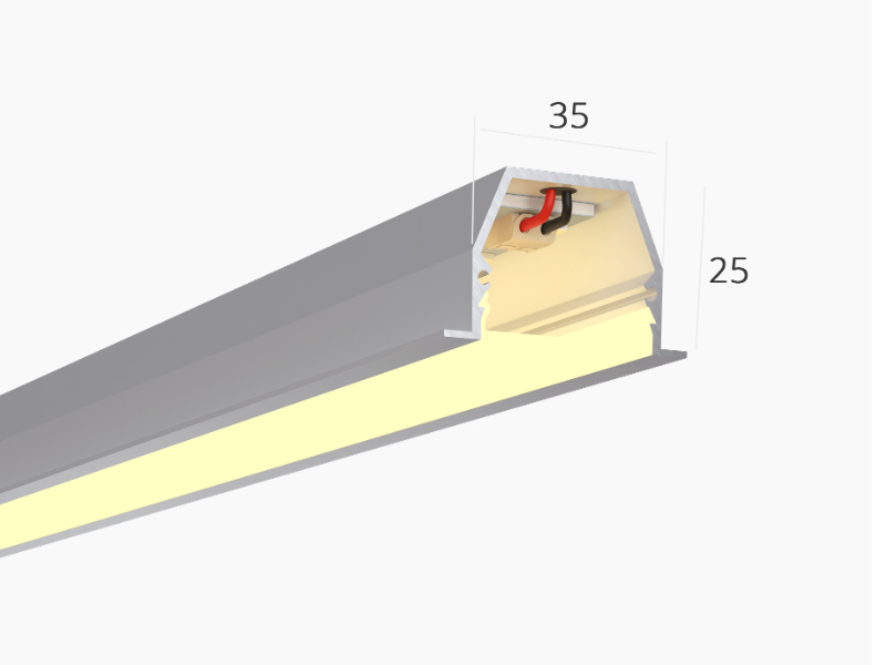 Купить линейный встраиваемый светильник «ledprom» 35/25 625мм