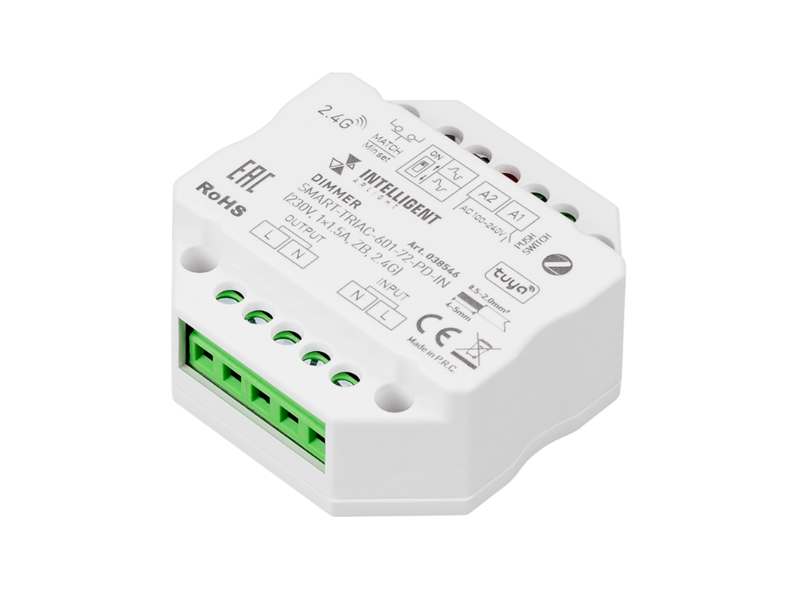 INTELLIGENT ARLIGHT Диммер SMART-TRIAC-601-72-PD-IN (230V, 1x1.5A, ZB, 2.4G) купить оптом в Москве 