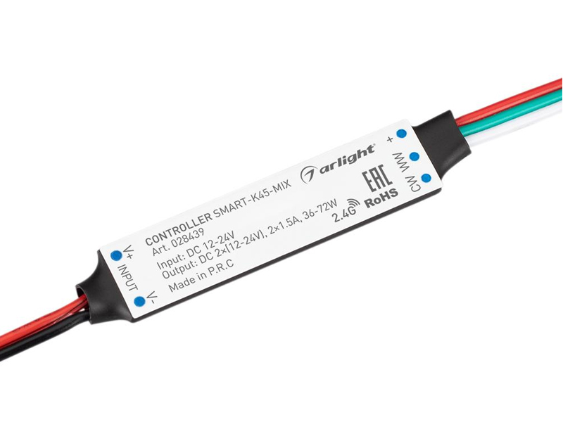 Контроллер SMART-K45-MIX (12-24V, 2x1.5A, 2.4G) купить оптом в Москве 