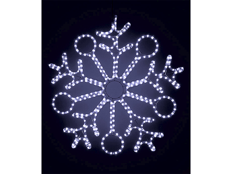 Снежинка светодиодная с кольцами 0,9м, 220V купить оптом в Москве 