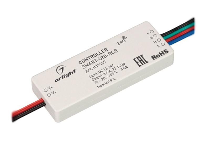 Контроллер SMART-UNI-RGB (12-24V, 3x2A, 2.4G) купить оптом в Москве 