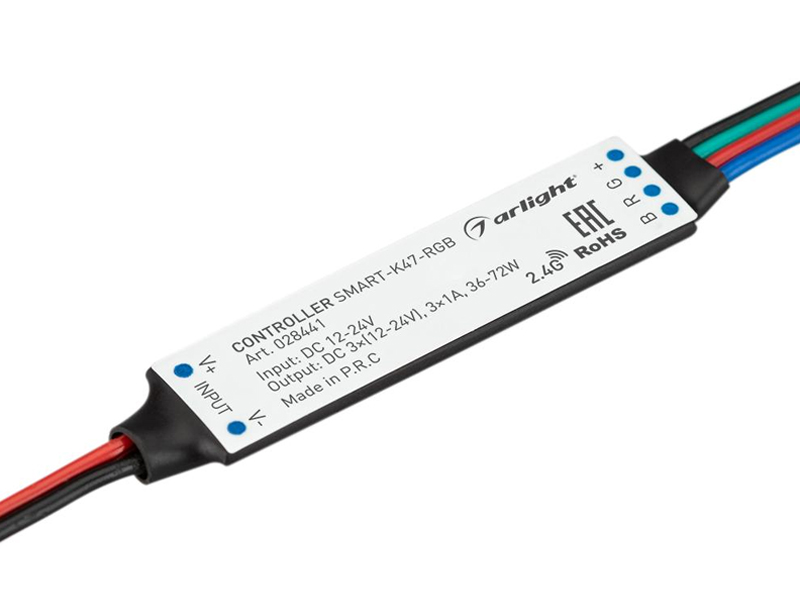 Контроллер SMART-K47-RGB (12-24V, 3x1A, 2.4G) купить оптом в Москве 
