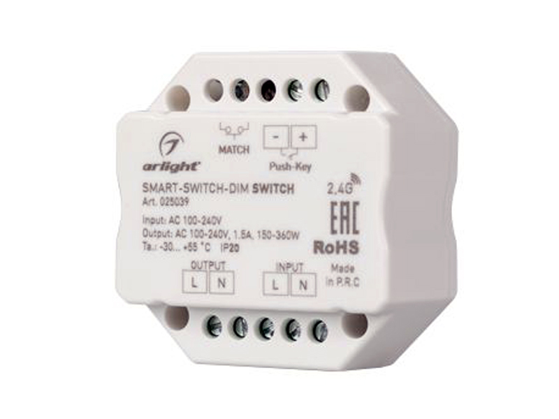 Выключатель SMART-SWITCH-DIM (100-240V, 1.5A, RF) купить оптом в Москве 